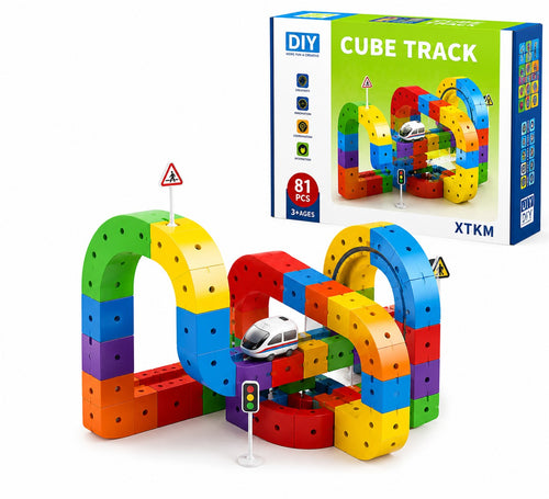 JoyMakers™ Cube Track – Magnetic Building Train Set