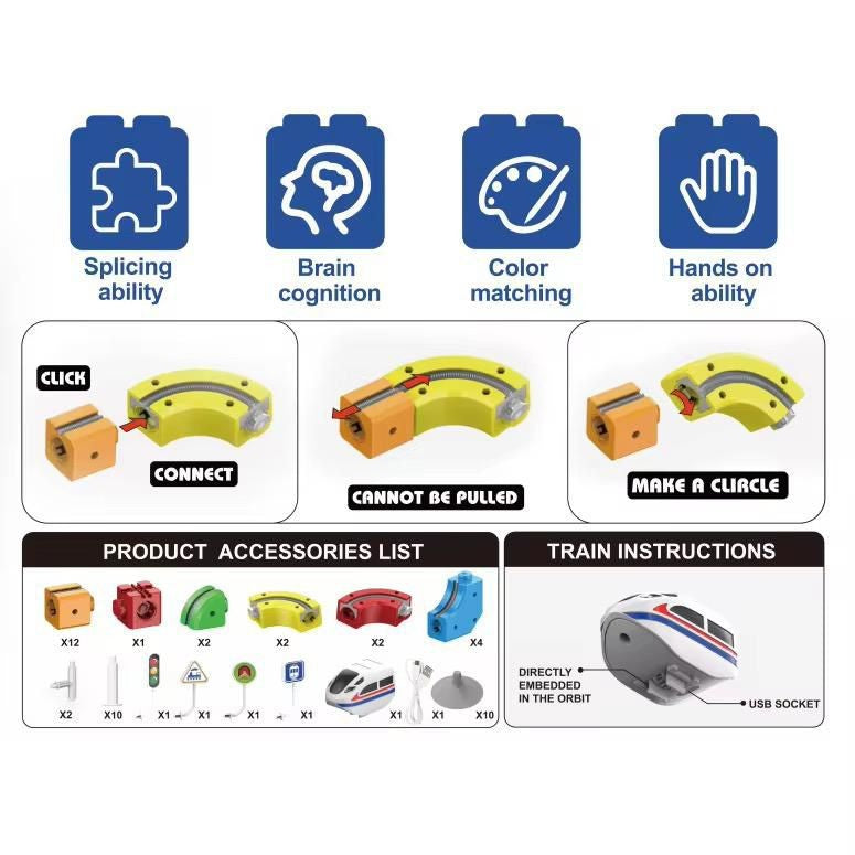 Cube Track building toy pieces and accessories