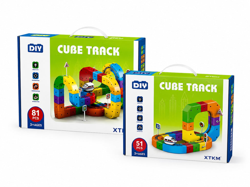 JoyMakers™ Cube Track – Magnetic Building Train Set