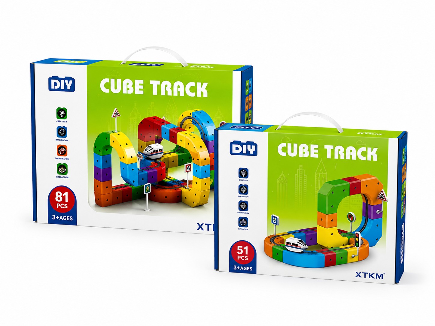 JoyMakers™ Cube Track – Magnetic Building Train Set